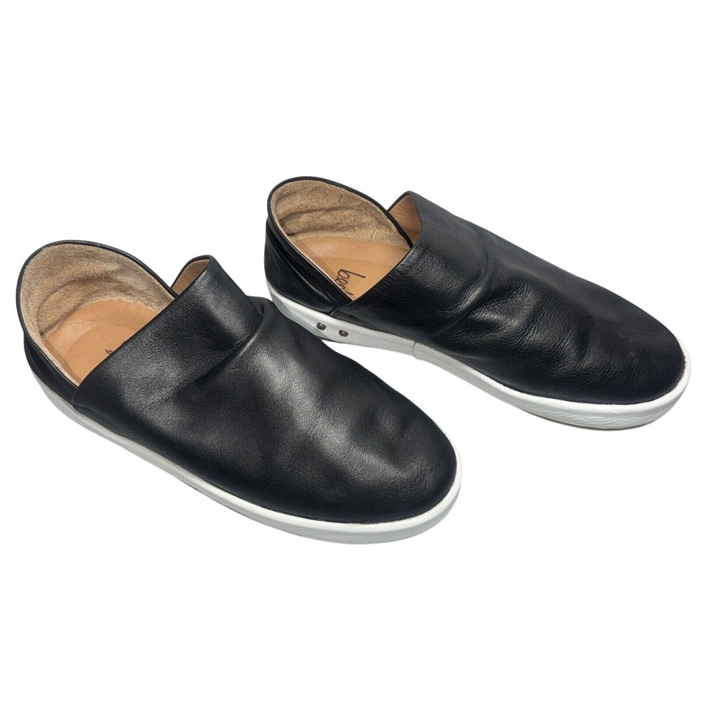 Beek Seagull Black Leather Slip On Sneakers Mules Womens‎ Size 9 Round Toe